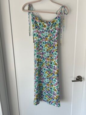 RESA Mandi Floral Tie-Strap Slip Dress in Monet